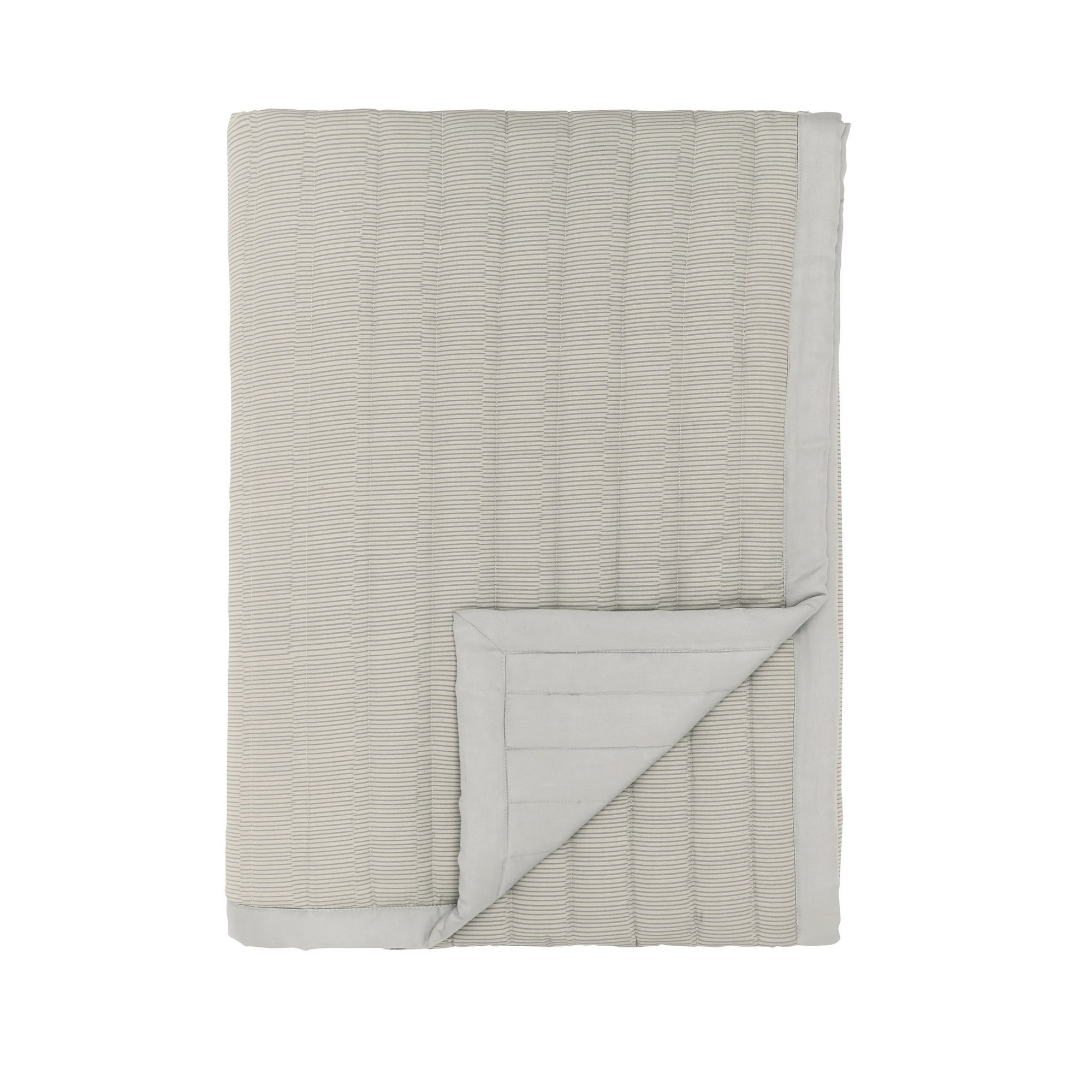 Cora Quilted Throw By Bedeck Of Belfast In Linen Grey